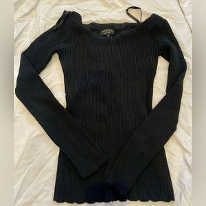 rag & bone fitted ribbed knit top